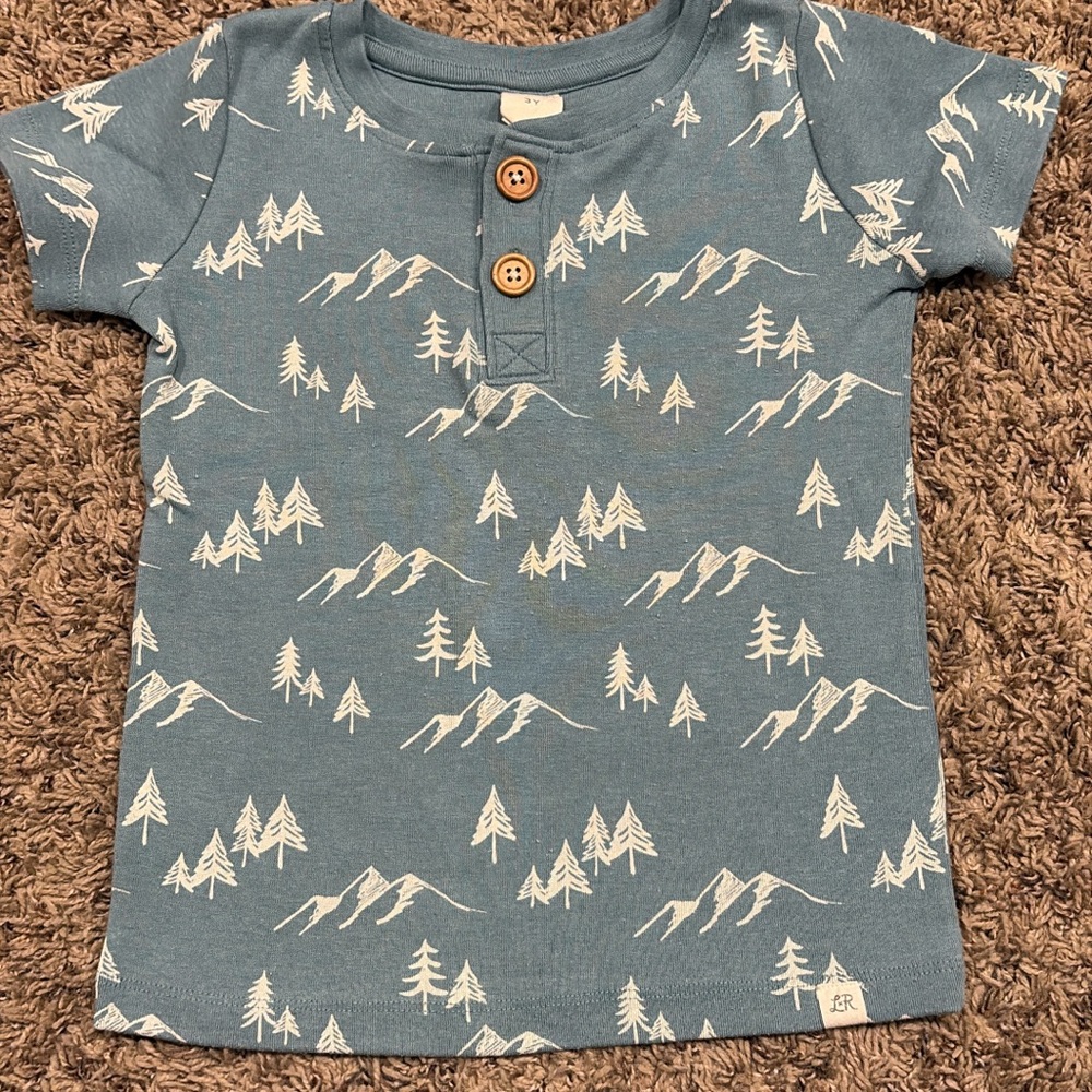 Blue Mountain Print Kids Shirt